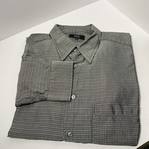 Zanella Shirt Mens XXL Gray Button Up Long‎ Sleeve Cotton Made In Italy C1